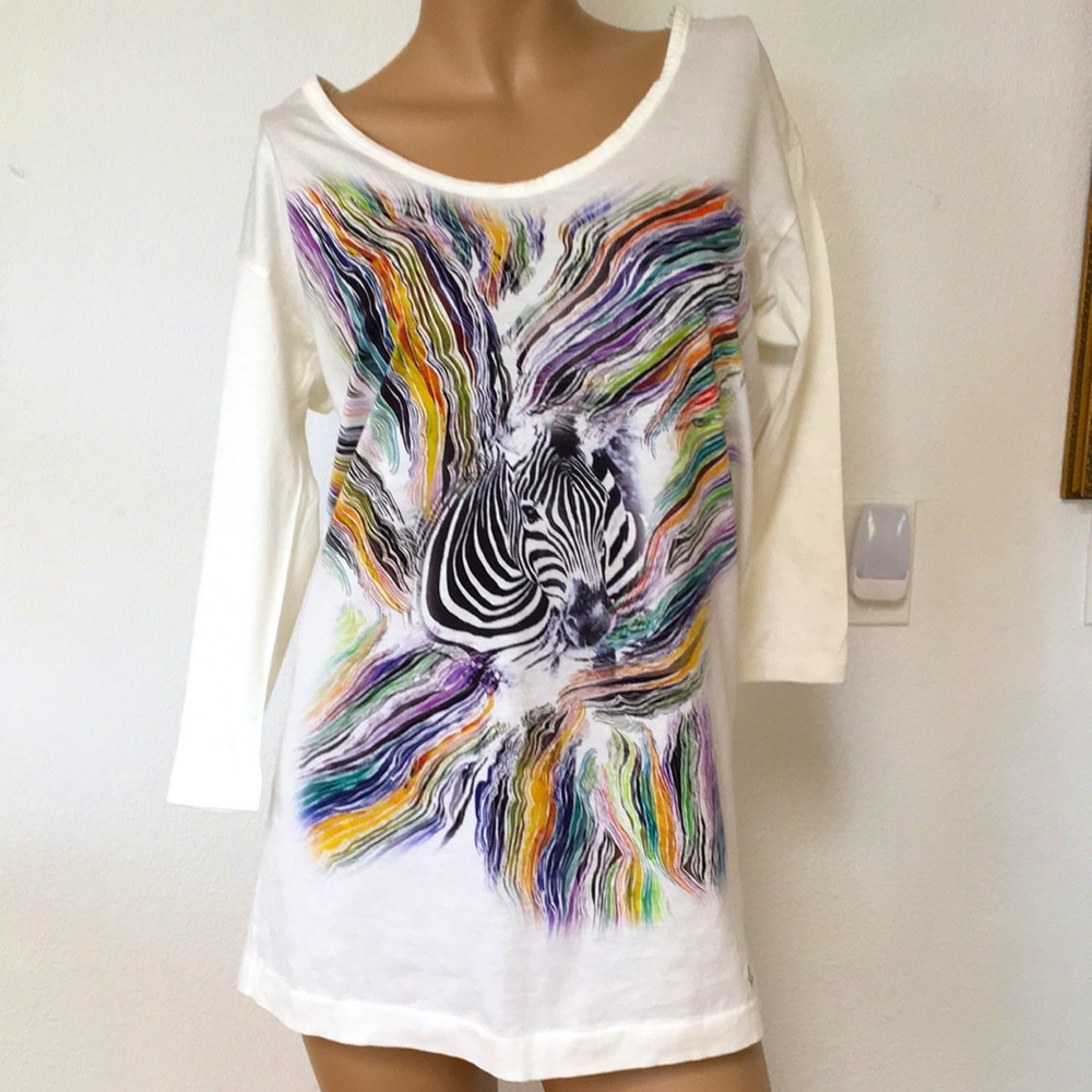 Paul Smith Designer Zebra Rainbow Tee T Shirt S